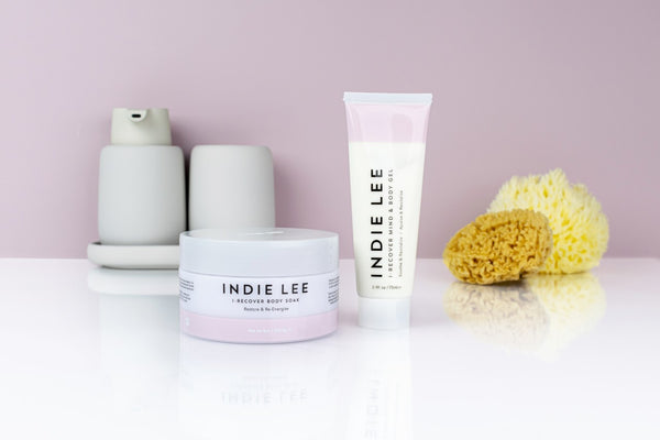 Post workout body care with Indie Lee I-Recover range